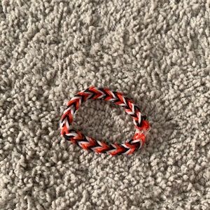 black white and red stretchy rubber band bracelet